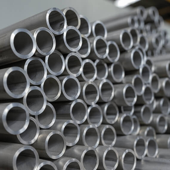 Stack of stainless steel tubes